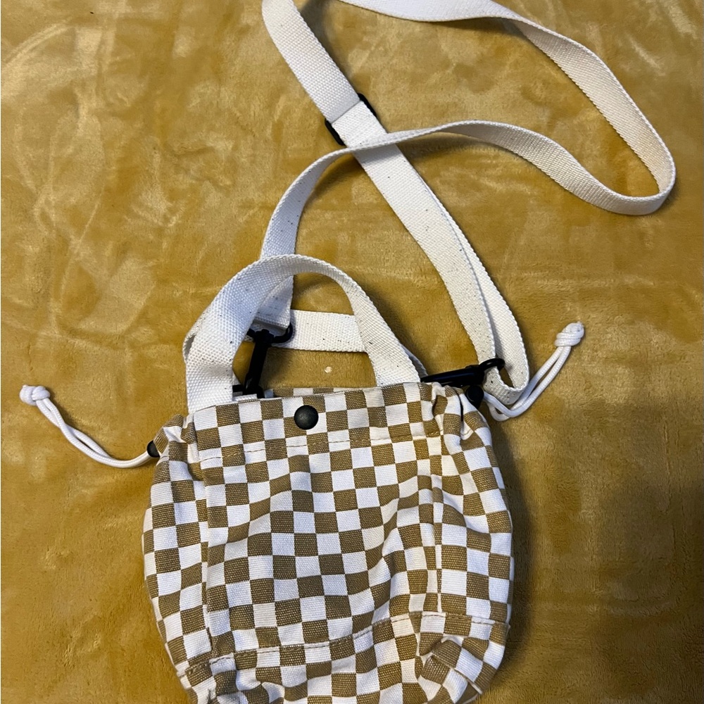 Vans Beige & White Checkerboard Mini Crossbody Tote - Picture 2 of 2